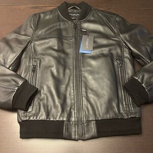 NWT men's Marc New York leather jacket black small